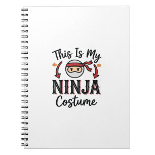 Lustiges Ninja-Kostüm Halloween-Vektordesign_1 Notizblock