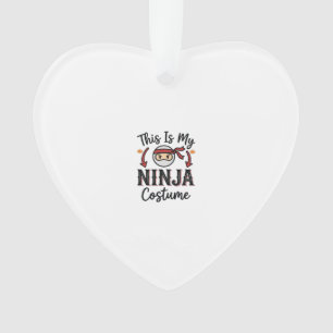 Lustiges Ninja-Kostüm Halloween-Vektordesign_1 Ornament