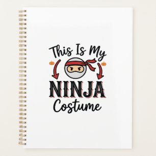 Lustiges Ninja-Kostüm Halloween-Vektordesign_1 Planer