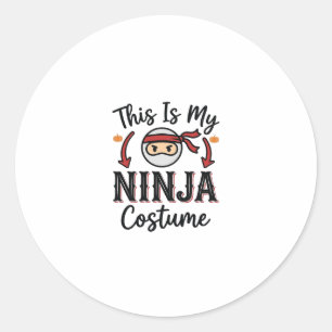 Lustiges Ninja-Kostüm Halloween-Vektordesign_1 Runder Aufkleber
