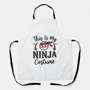 Lustiges Ninja-Kostüm Halloween-Vektordesign_1 Schürze