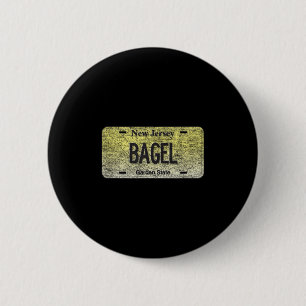 Lustiges Nj State Vanity Nummernschild Bagel Button