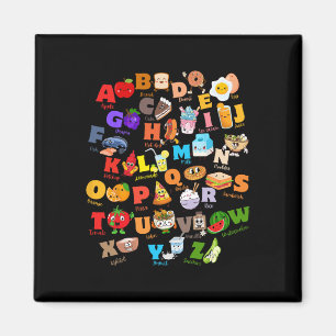 Lustiges Obst und Foodie Alphabet Abcs Kindergarte Magnet