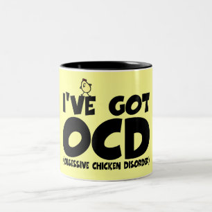 Lustiges OCD Huhn Zweifarbige Tasse