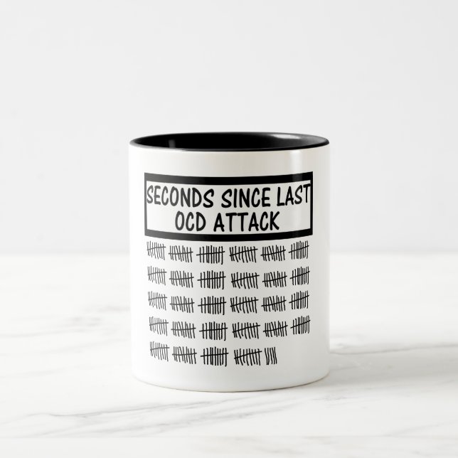 Lustiges OCD Zweifarbige Tasse (Mittel)