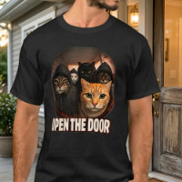 Lustiges "Öffne die Tür" Humorvolles Katzen-Meme
