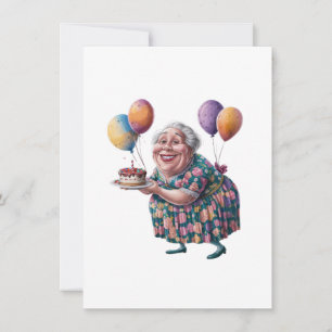 Lustiges Oma Blumenkleid Geburtstags Kunst Dankeskarte