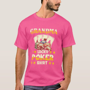 Lustiges Oma Lucky Poker T-Shirt für Großmutter Po