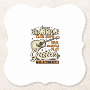 Lustiges Opa-Gitarre Vintage-Gravur-Shirt-Design Untersetzer