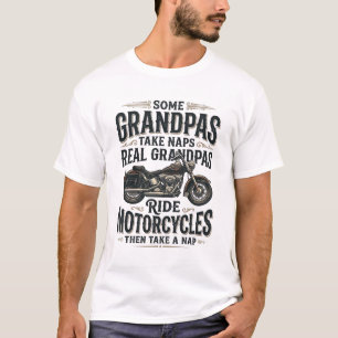Lustiges Opa-Motorrad-Nickerchen Vintage-Vektordes T-Shirt