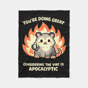 Lustiges Opossum kawaii psychische Gesundheit apok Fleecedecke