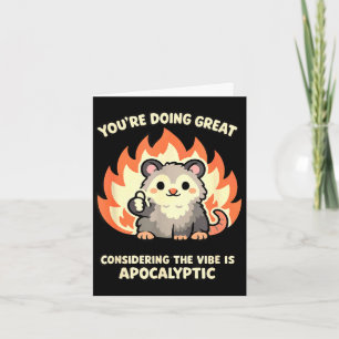 Lustiges Opossum kawaii psychische Gesundheit apok Karte