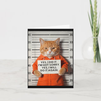 Lustiges Orange-Katzen-Mugshot-Meme JA ICH HAB'S G Karte