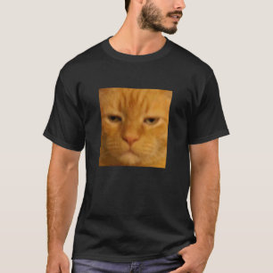 Lustiges Oranges Katzen Gesicht Meme Unschärfe Fot T-Shirt