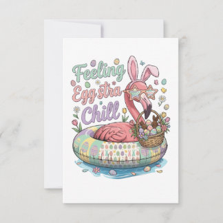 Lustiges Oster-Flamingo-Gefühl Eggstra Chill Cute Mitteilungskarte