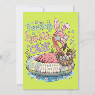 Lustiges Oster-Flamingo-Gefühl Eggstra Chill Cute Mitteilungskarte