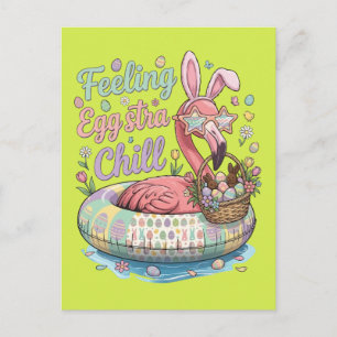 Lustiges Oster-Flamingo-Gefühl Eggstra Chill Cute Postkarte