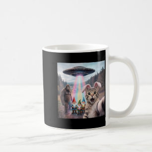 Lustiges Osterkatze-Selfie mit Bigfoot-UFO-Ostern Kaffeetasse
