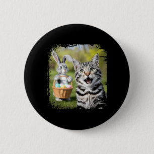 Lustiges Osterkatze-Selfie mit Osterhase Katze Button