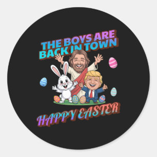 Lustiges Ostern Jesus Osterhase Trump Jungen sind Runder Aufkleber