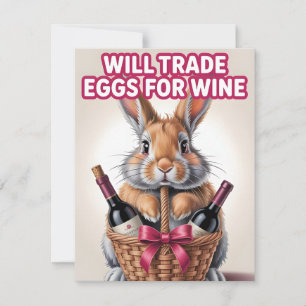 Lustiges Osterweinhasen-Design Feiertagskarte