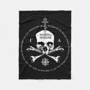 Lustiges Ostorthodox Kreuz Totenkopf Ic Xc Nika Je Fleecedecke