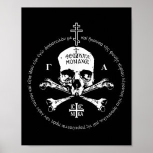 Lustiges Ostorthodox Kreuz Totenkopf Ic Xc Nika Je Poster