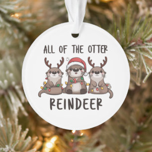 Lustiges Otter-Rentier-Weihnachts-Tier  Ornament