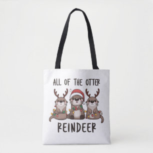 Lustiges Otter-Rentier-Weihnachtstier Tasche