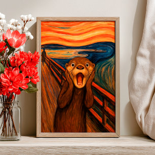 Lustiges Otter-Schrei-inspiriertes Poster