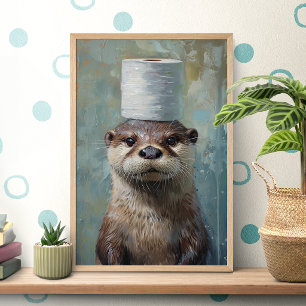 Lustiges Otter Toilettenpapier Poster