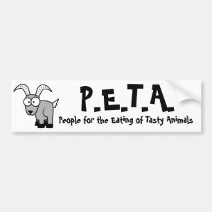 lustiges P.E.T.A. Autoaufkleber