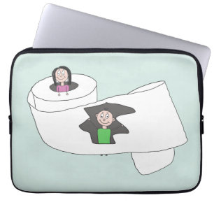 Lustiges Paar in der Papierrolle Laptopschutzhülle