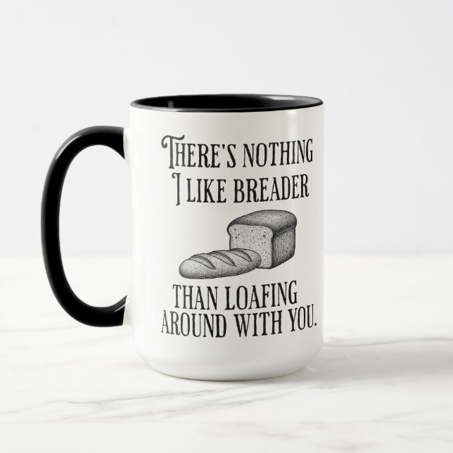 Lustiges Paar-Wortwitz-Brot-Geschenk Tasse (Links)