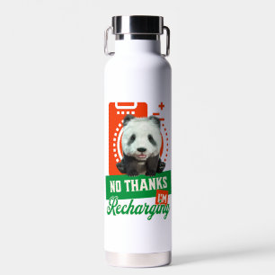 Lustiges Panda Introvert Batterie Aufladung Design Trinkflasche