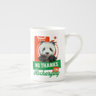 Lustiges Panda Introvertierte-Batterie-Aufladung D Prozellantasse