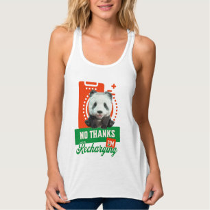 Lustiges Panda Introvertierte-Batterie-Aufladung D Tank Top