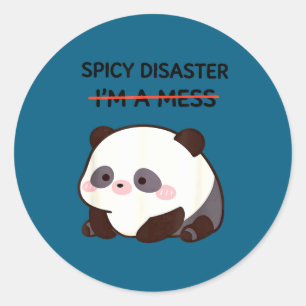 Lustiges Panda-Meme kawaii sarkastischer Humor Fra Runder Aufkleber