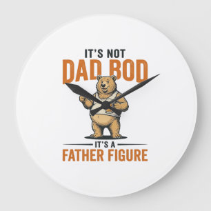Lustiges Papa-Bod-Vater-Figur-Bär-Bier-Shirt_1 Große Wanduhr