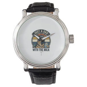 Lustiges Papa Deutscher Schäferhund Milch Retro-Sh Armbanduhr
