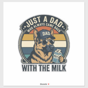 Lustiges Papa Deutscher Schäferhund Milch Retro-Sh Aufkleber