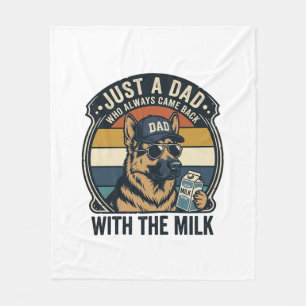 Lustiges Papa Deutscher Schäferhund Milch Retro-Sh Fleecedecke