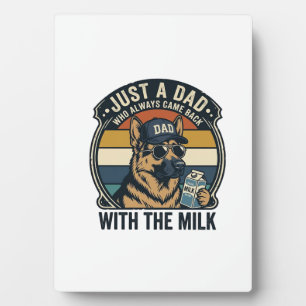 Lustiges Papa Deutscher Schäferhund Milch Retro-Sh Fotoplatte