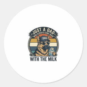 Lustiges Papa Deutscher Schäferhund Milch Retro-Sh Runder Aufkleber