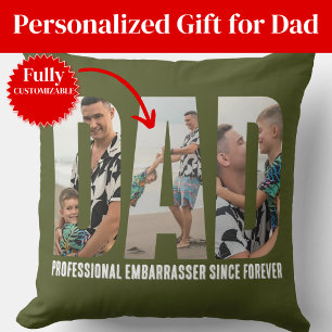 Lustiges Papa-Foto-Collage-Wurfkissen Kissen