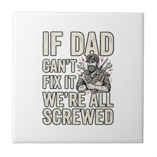 Lustiges Papa Mechaniker Wenn Papa es nicht repari Fliese
