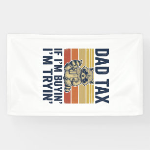 Lustiges Papa Steuer Waschbär Retro Grafik T-Shirt Banner
