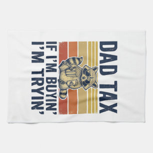 Lustiges Papa Steuer Waschbär Retro Grafik T-Shirt Geschirrtuch