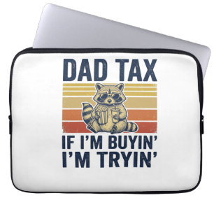 Lustiges Papa Steuer Waschbär Retro Grafik T-Shirt Laptopschutzhülle