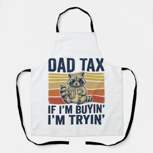 Lustiges Papa Steuer Waschbär Retro Grafik T-Shirt Schürze